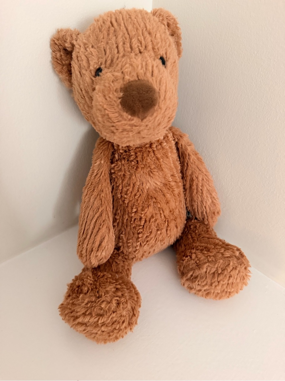 The Manhattan Toy Company Brown Ribbed Spice Teddy Bear Stuffed Animal Plush 15"